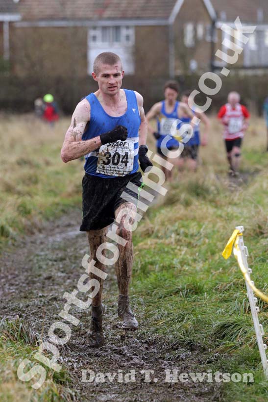 Peter Newton (Morpeth) in 2nd place during the 2012 North East Championships, Summerhill Country Park, Hartlepool.
